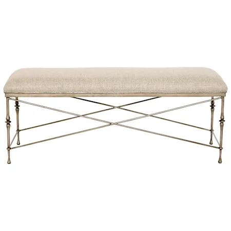 Customizable Metal Bench with Upholstered Seat